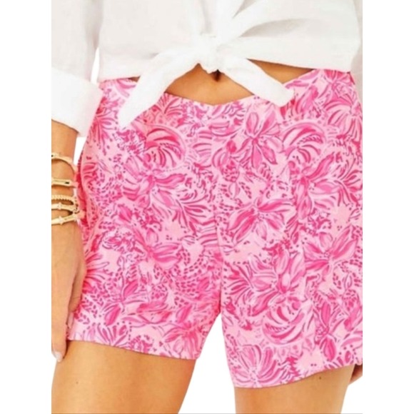 J. Crew Factory Pants - J.Crew Womens Neon Pink Floral Tropical Side Zip Shorts C6192 Size 10‎ NEW